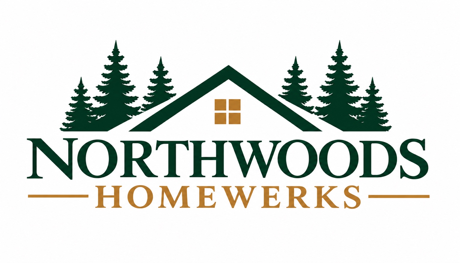 Northwoods Homewerks logo with pine trees and a house roofline